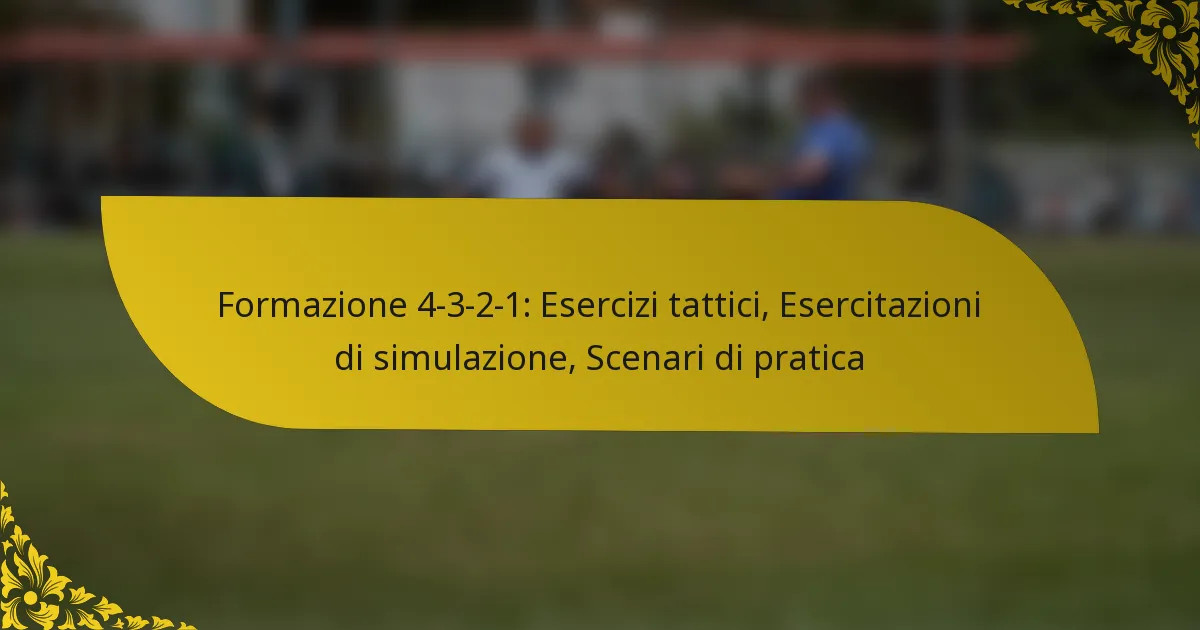 Formazione 4-3-2-1: Esercizi tattici, Esercitazioni di simulazione, Scenari di pratica