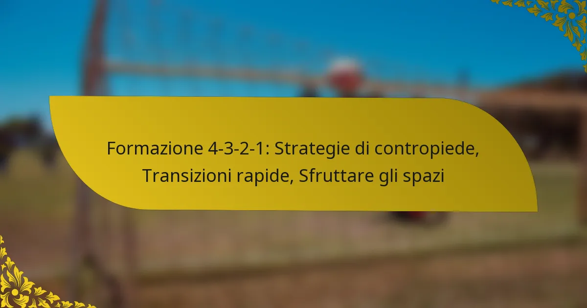 Formazione 4-3-2-1: Strategie di contropiede, Transizioni rapide, Sfruttare gli spazi