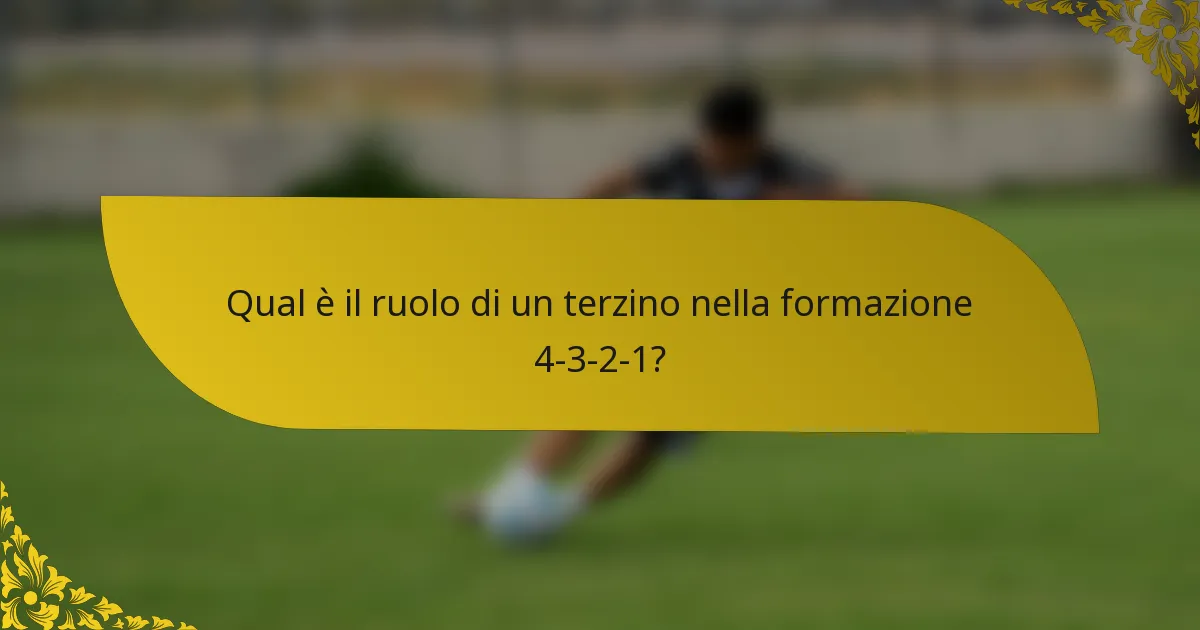 Qual è il ruolo di un terzino nella formazione 4-3-2-1?